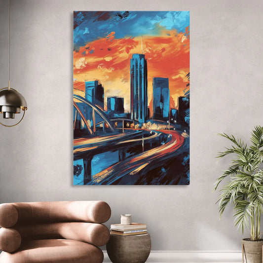 Oklahoma City Thunder Skyline Living Room - Canvas Wall Art