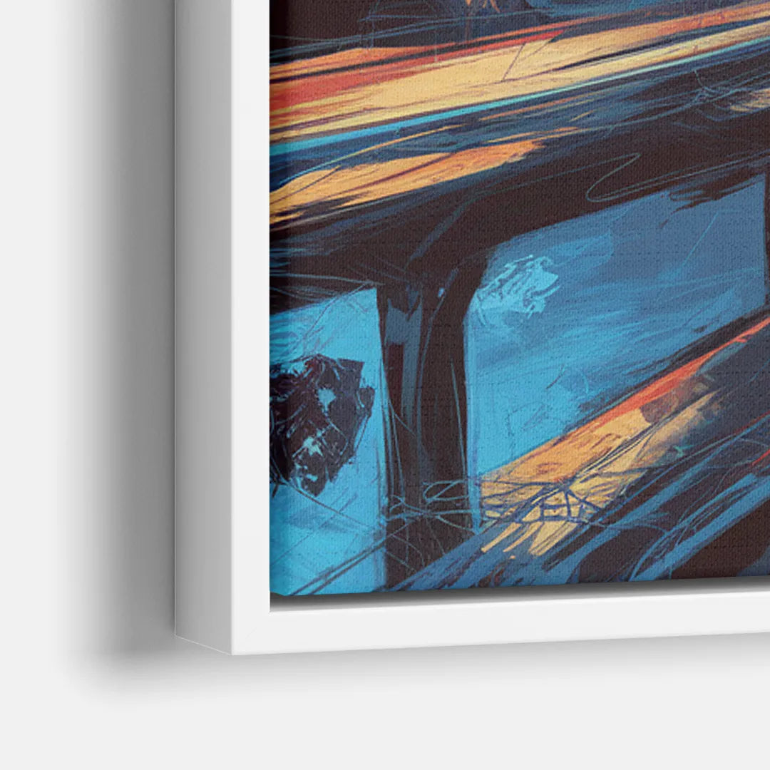 Oklahoma City Thunder Skyline - Close-Up White Frame Canvas