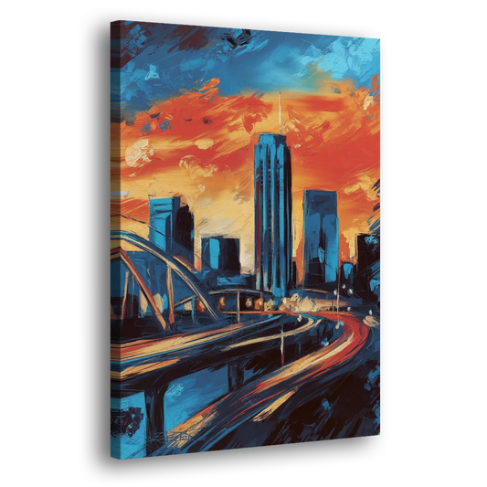 Oklahoma City Thunder Skyline Side - Canvas Wall Art