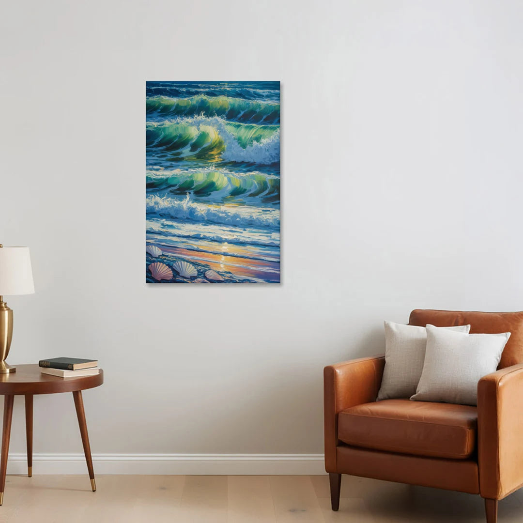 Olas Altas Waves - Canvas Wall Art - Sofa - 24x36