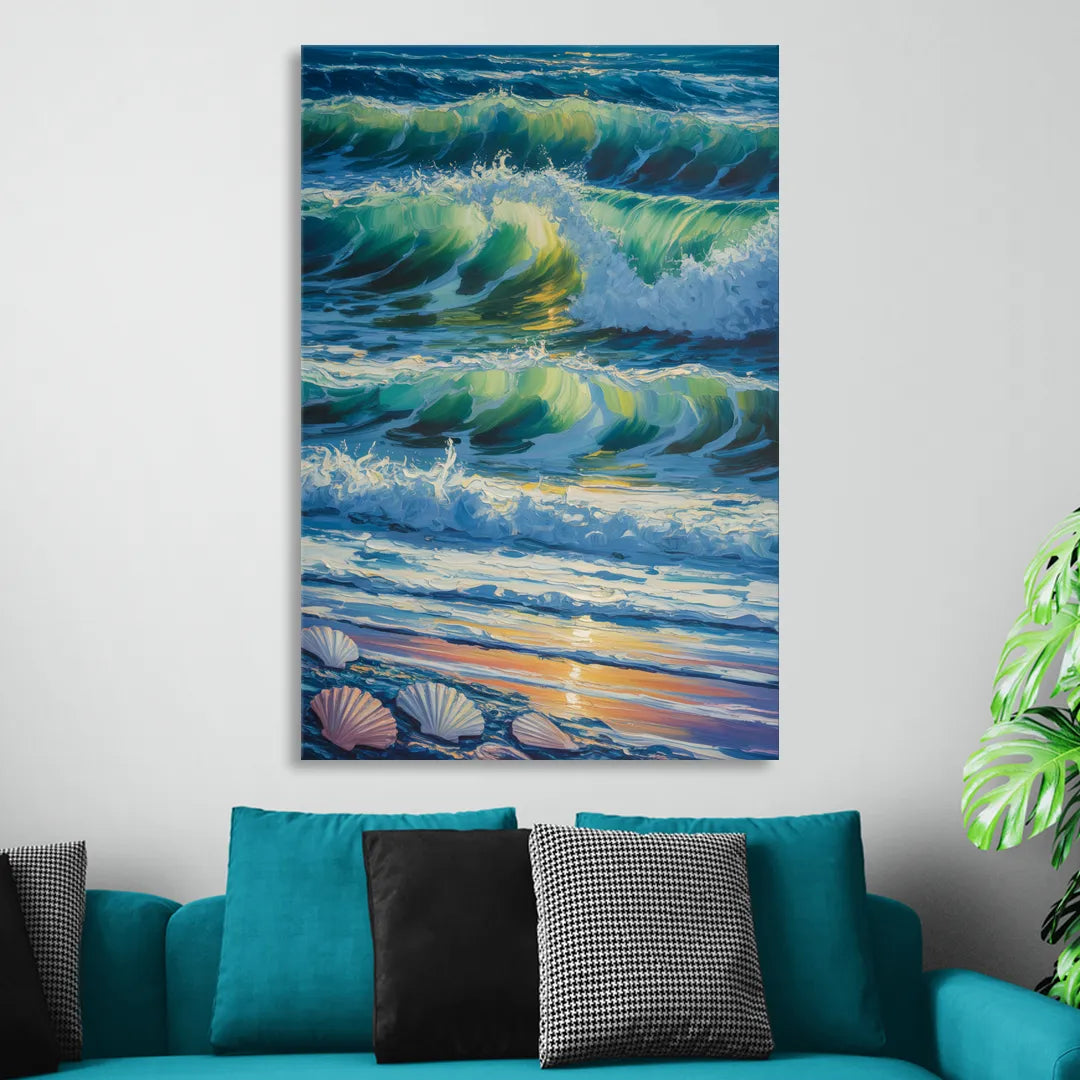 Olas Altas Waves Sitting Room - Canvas Wall Art
