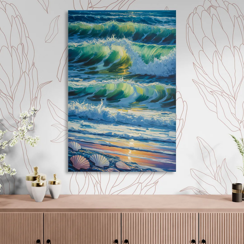 Olas Altas Waves Living Room - Canvas Wall Art