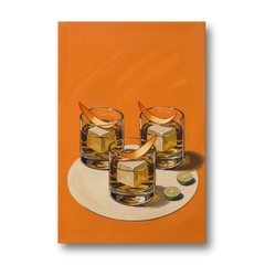 Old Fashioned Wall Art with Orange Peel Twists - Canvas Wall Art - Front