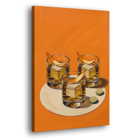 Old Fashioned Wall Art with Orange Peel Twists - Canvas Wall Art - Side