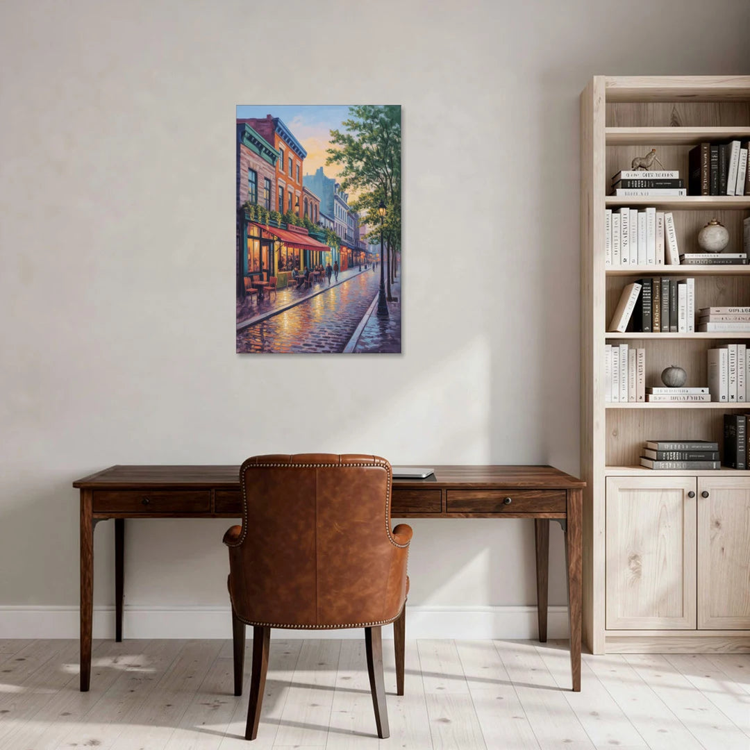 Old Montreal Streets - Canvas Wall Art - Office - 24x36