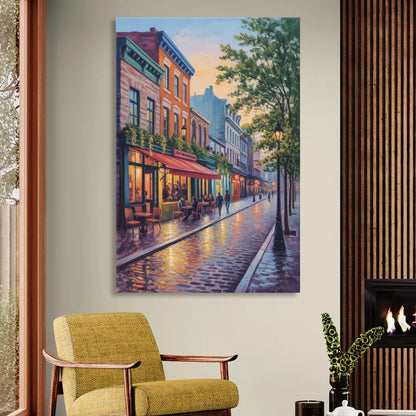 Old Montreal Streets Sitting Room - Canvas Wall Art