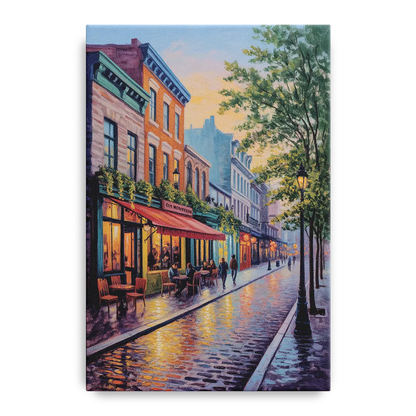 Old Montreal Streets Front - Canvas Wall Art