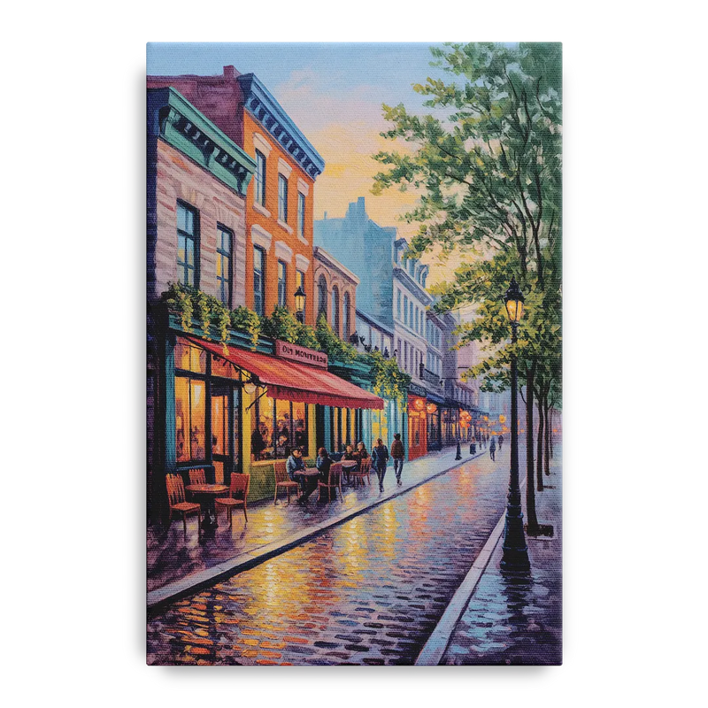 Old Montreal Streets Front - Canvas Wall Art