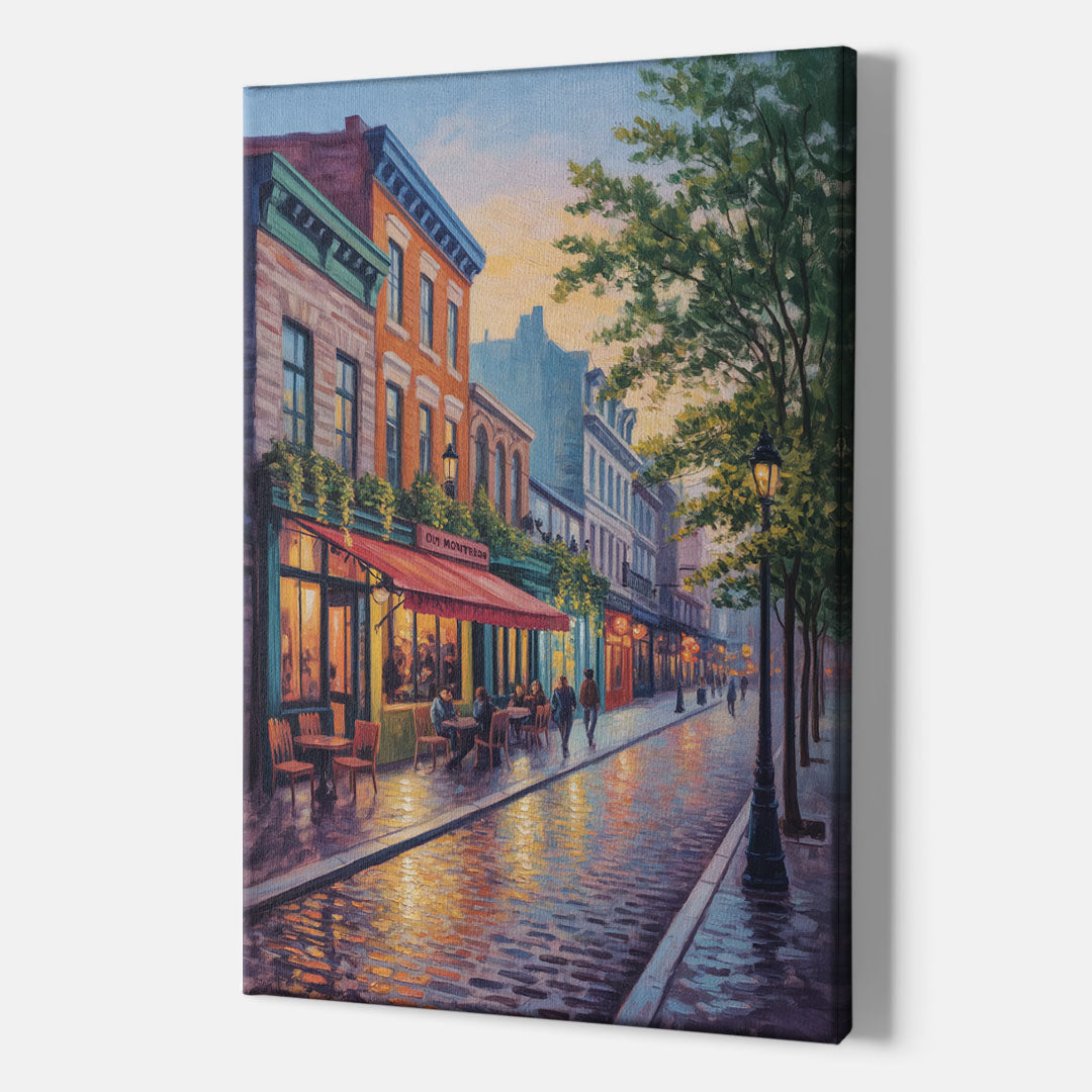 Old Montreal Streets - Canvas Print Art Sides