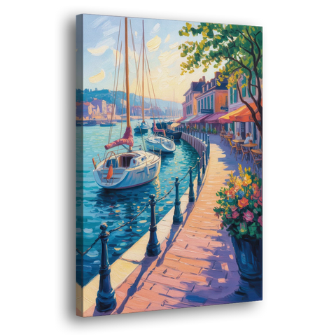 Old Port Waterfront - Canvas Wall Art - Side