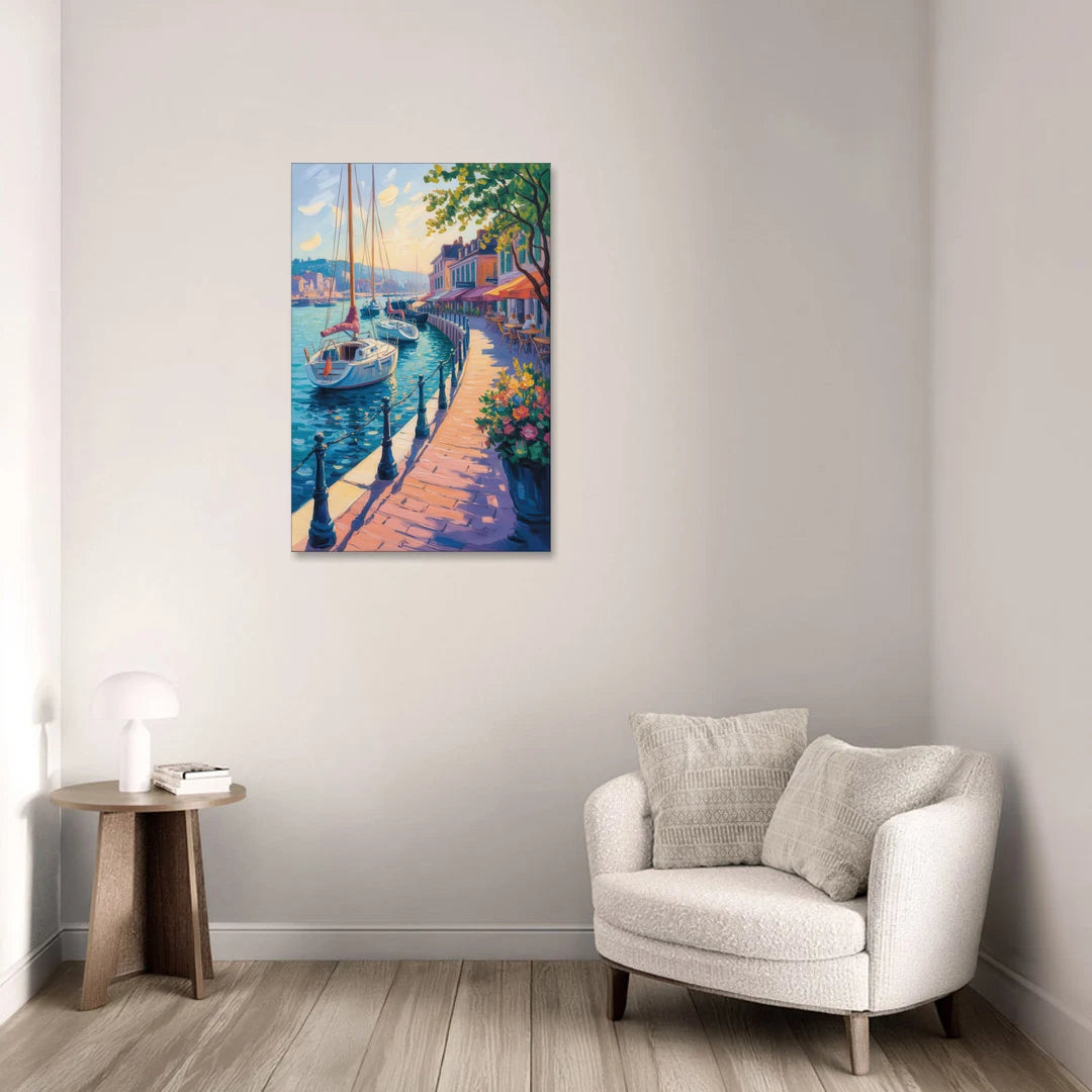 Old Port Waterfront - Canvas Wall Art - Sofa - 24x36
