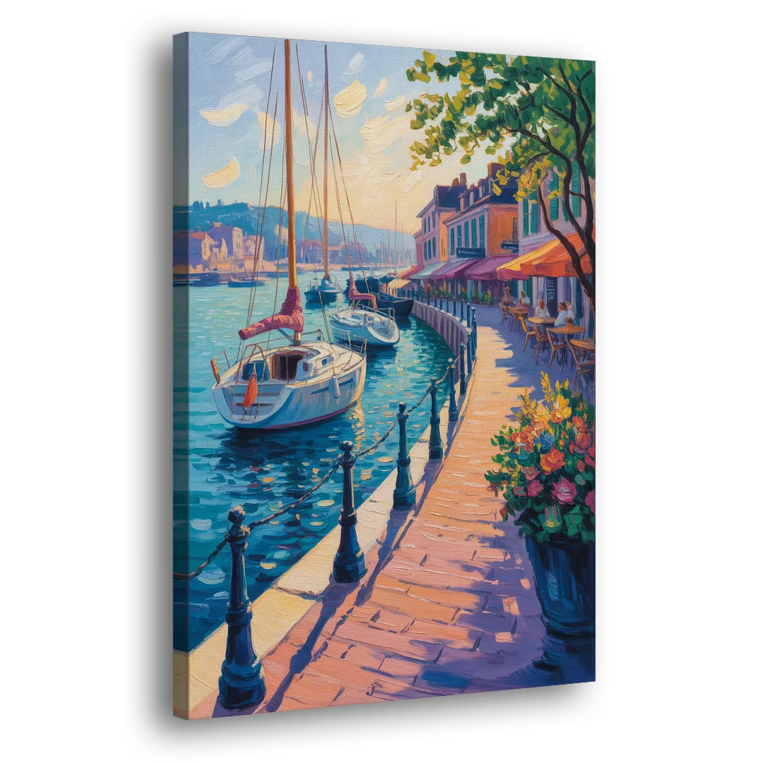 Old Port Waterfront Side - Canvas Wall Art