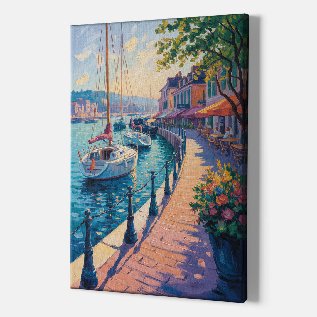 Old Port Waterfront - Canvas Print Art Sides