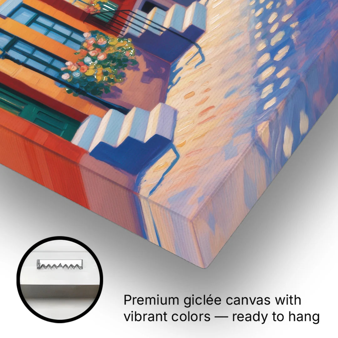 Old Quebec Streets - Canvas Wall Art - Gallery Wrap Corner