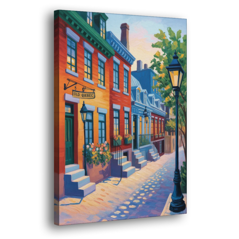 Old Quebec Streets - Canvas Wall Art - Side