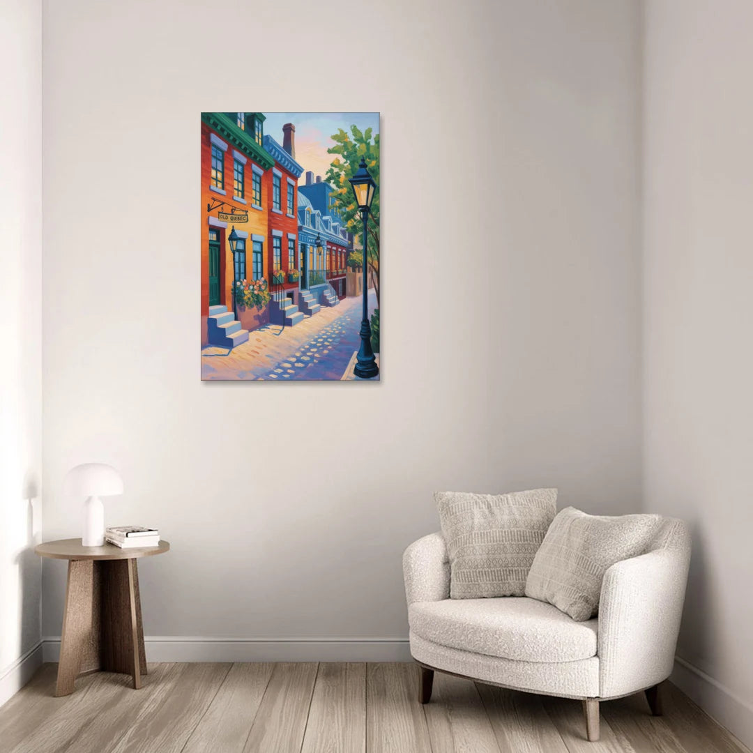 Old Quebec Streets - Canvas Wall Art - Sofa - 24x36