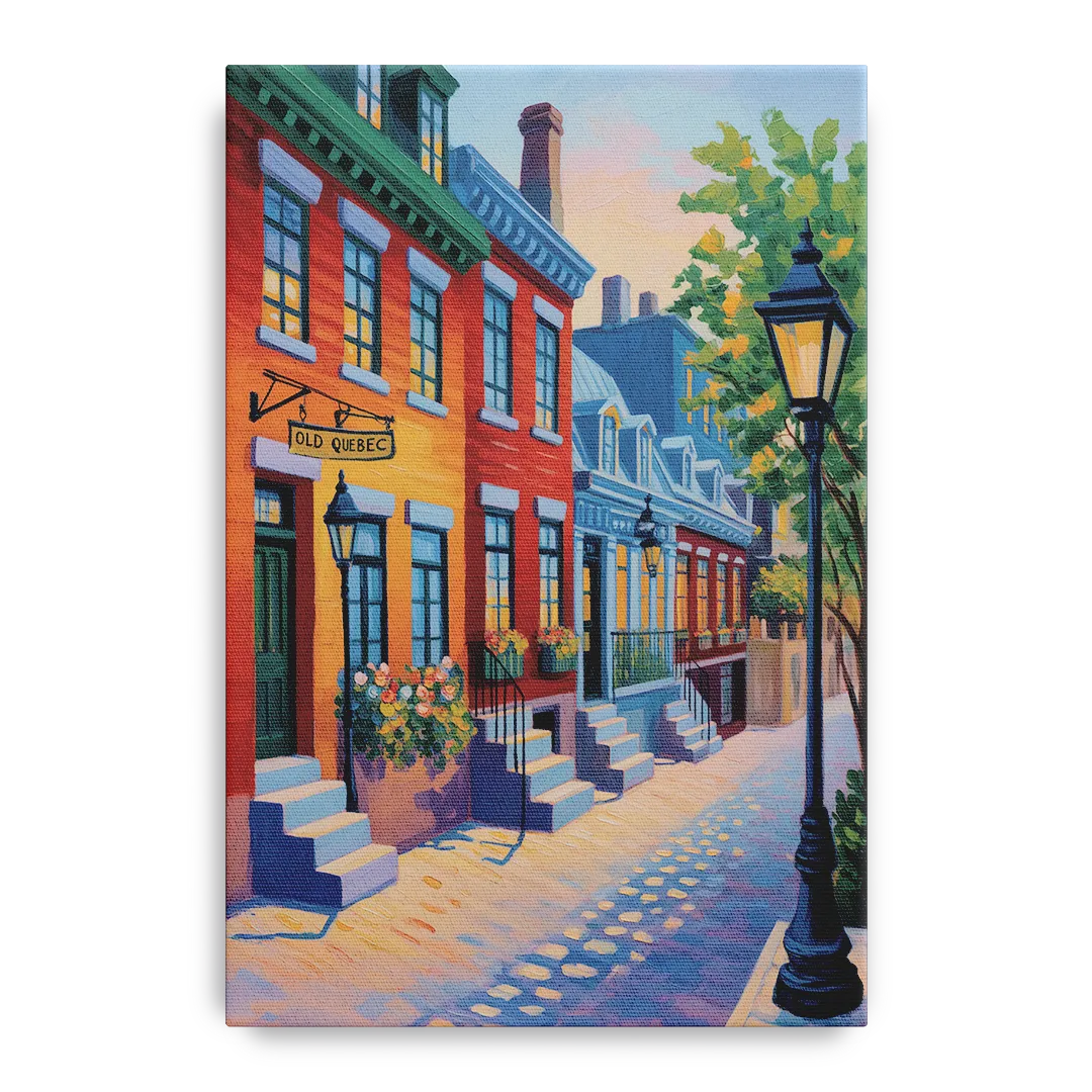 Old Quebec Streets Front - Canvas Wall Art