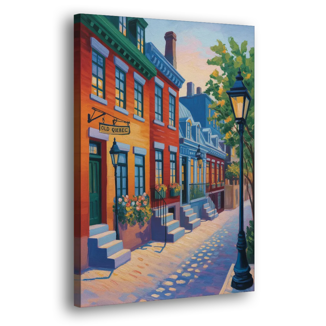 Old Quebec Streets Side - Canvas Wall Art