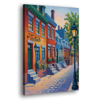 Old Quebec Streets Side - Canvas Wall Art