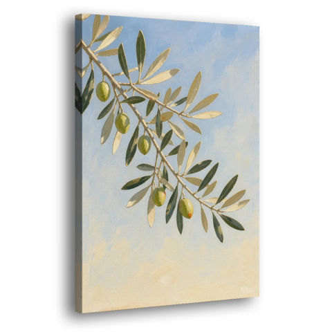 Olive Branch Under Sunny Sky for the Kitchen - Canvas Wall Art - Side