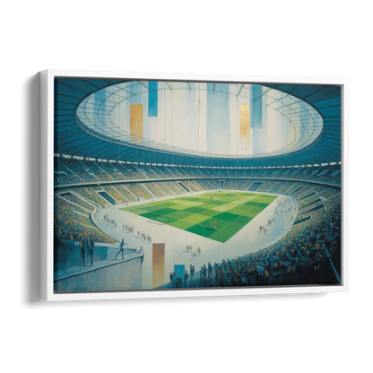 Olympic Stadium Panorama Side - White Canvas Wall Art