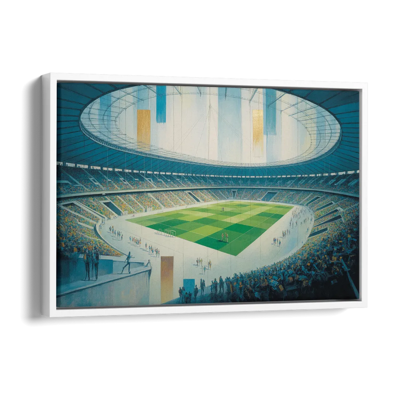 Olympic Stadium Panorama Side - White Canvas Wall Art