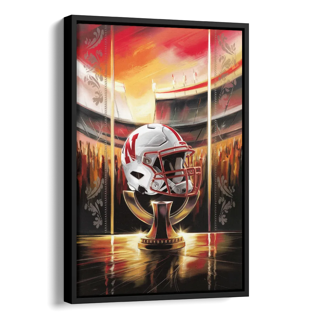 Omaha Cornhusker Spirit Side - Black Canvas Wall Art
