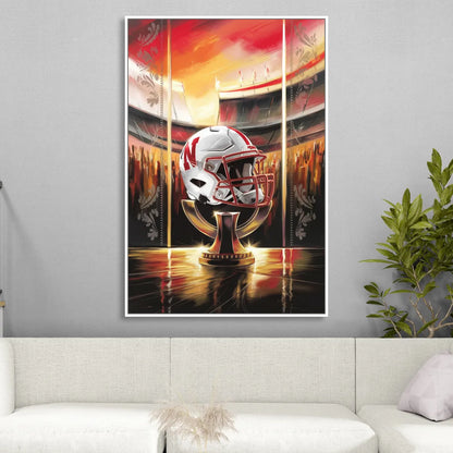 Omaha Cornhusker Spirit Living Room - White Canvas Wall Art