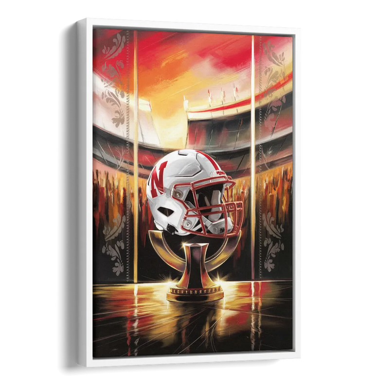 Omaha Cornhusker Spirit Side - White Canvas Wall Art