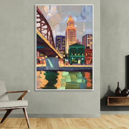 Omaha Historic Landmarks Sitting Room - White Canvas Wall Art
