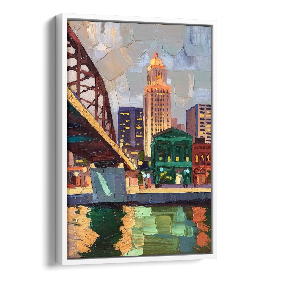 Omaha Historic Landmarks Side - White Canvas Wall Art