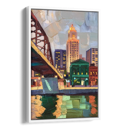 Omaha Historic Landmarks Side - White Canvas Wall Art