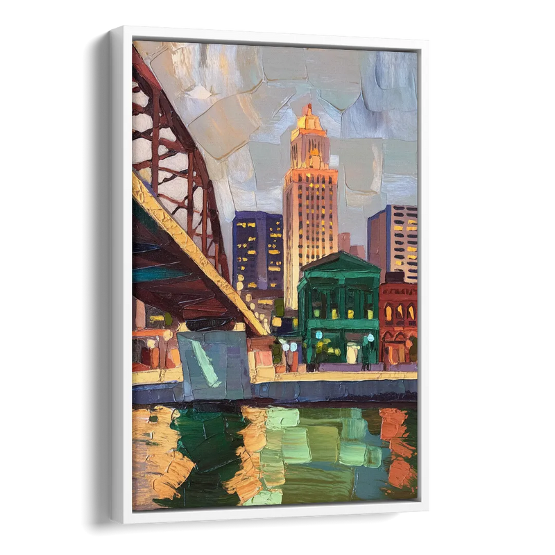 Omaha Historic Landmarks Side - White Canvas Wall Art