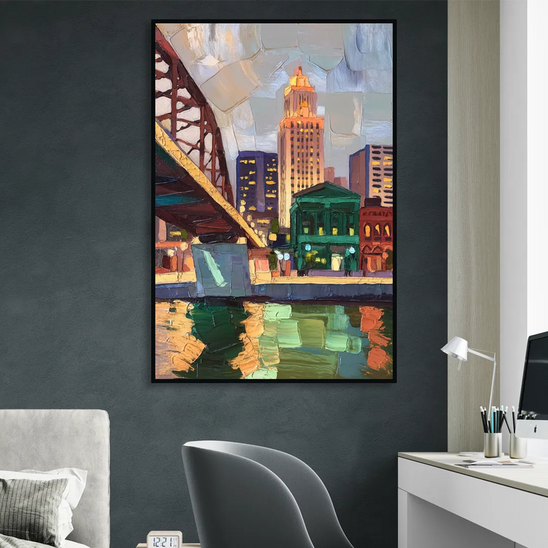 Omaha Historic Landmarks Sitting Room - Black Canvas Wall Art