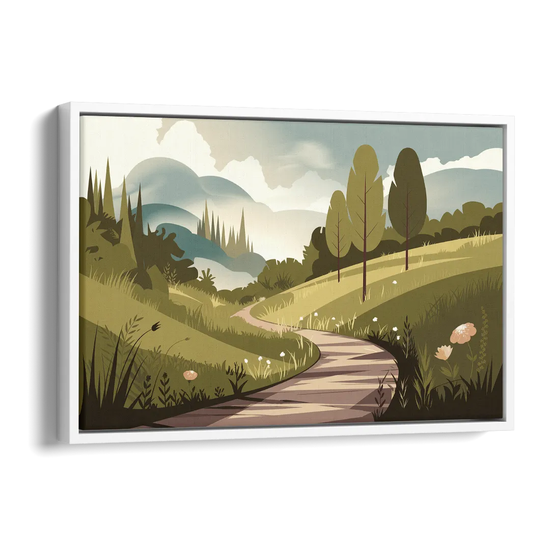 Omaha Nature Trails Side - White Canvas Wall Art