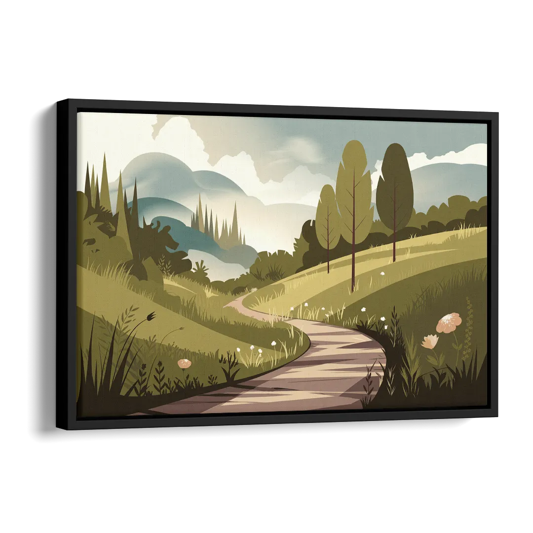 Omaha Nature Trails Side - Black Canvas Wall Art