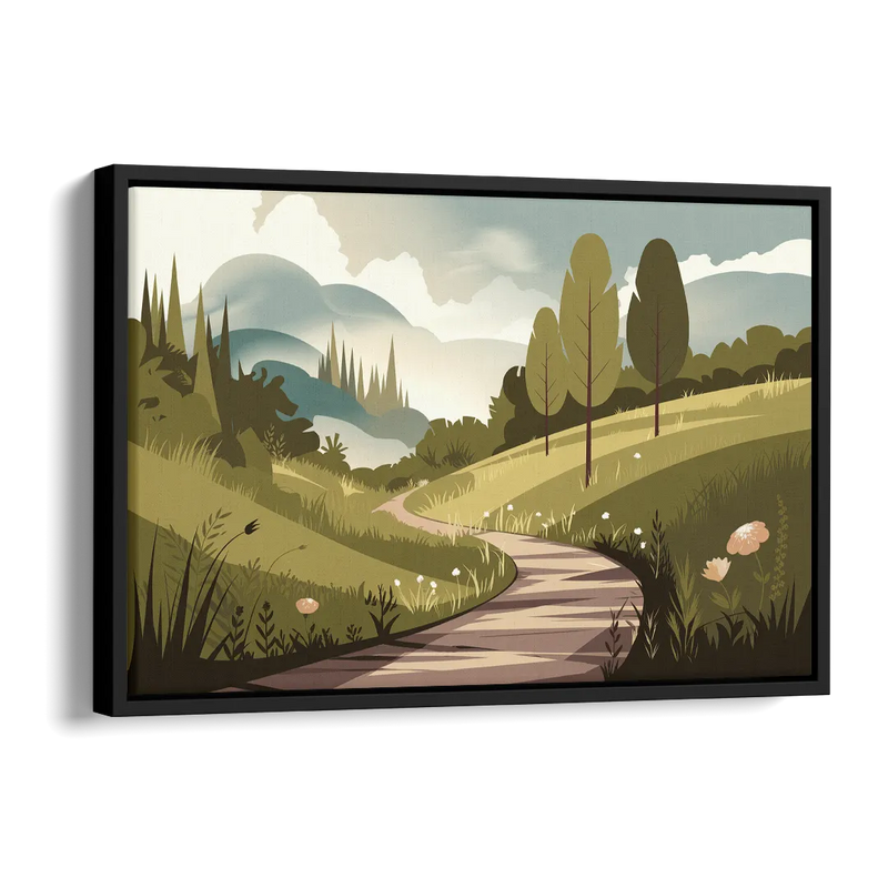 Omaha Nature Trails Side - Black Canvas Wall Art