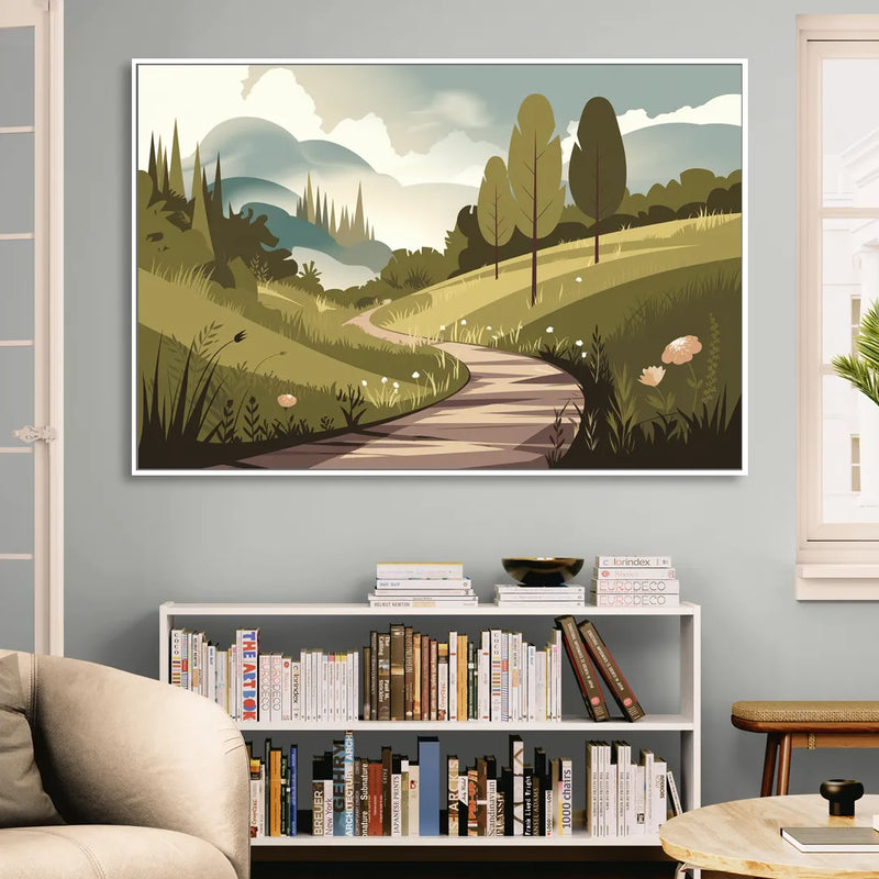 Omaha Nature Trails Living Room - White Canvas Wall Art