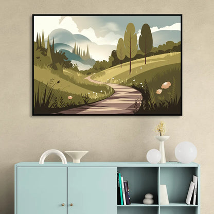 Omaha Nature Trails Sitting Room - Black Canvas Wall Art