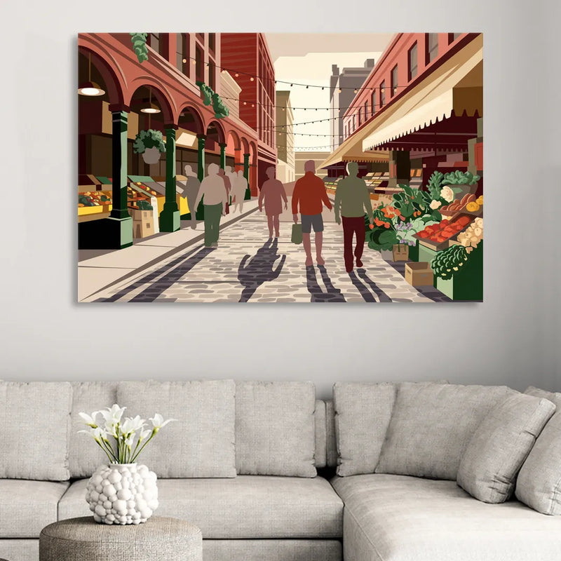 Omaha Old Market Charm Living Room - Canvas Wall Art