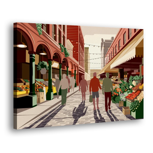 Omaha Old Market Charm Side - Canvas Wall Art