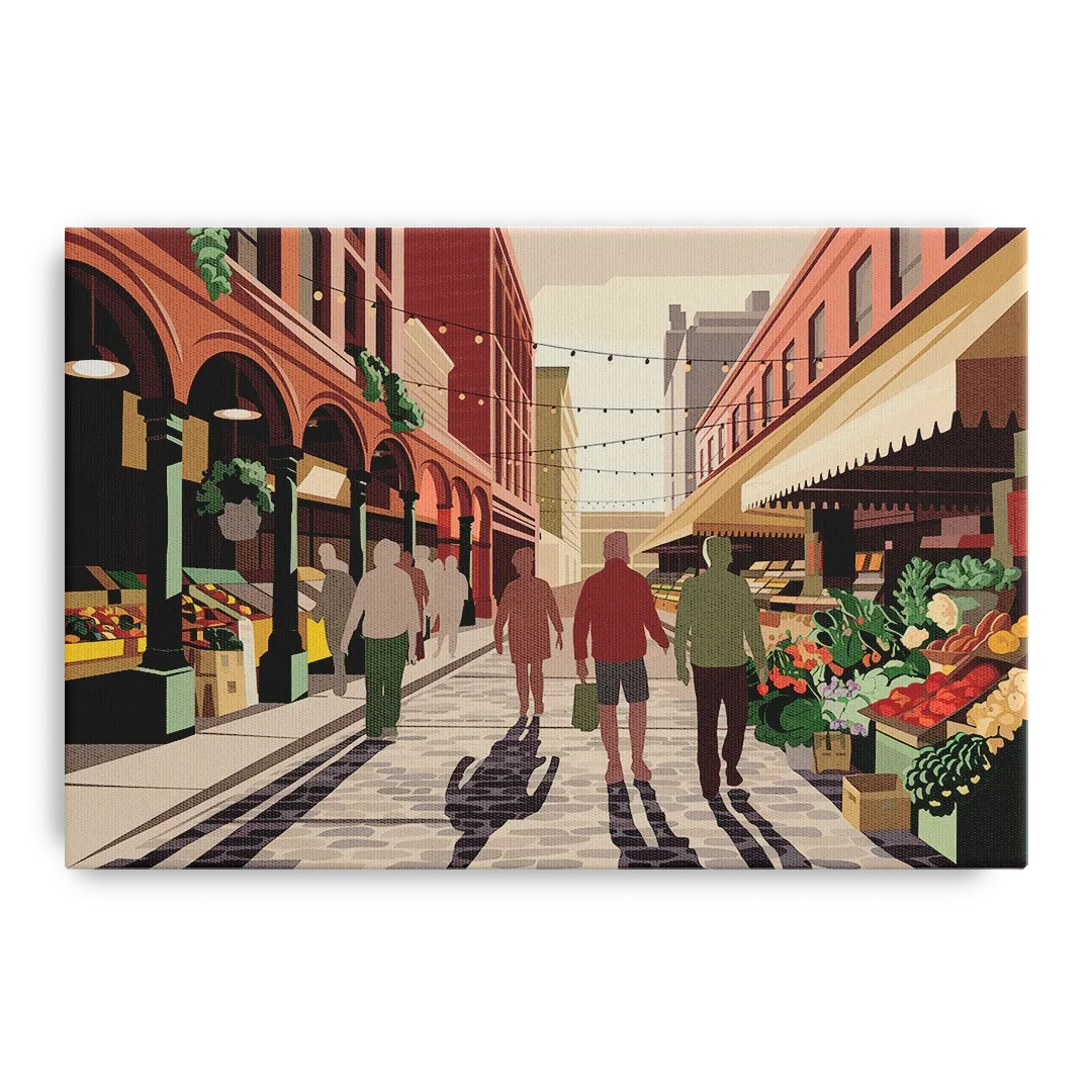 Omaha Old Market Charm Front - Canvas Wall Art