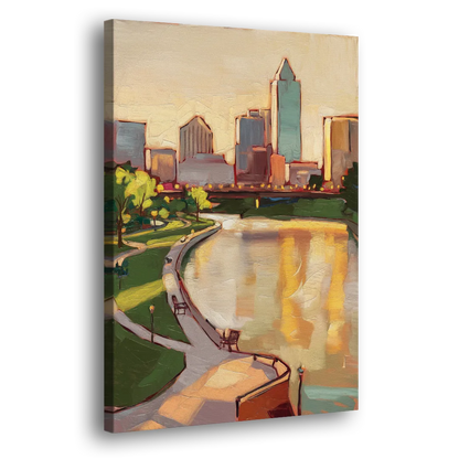 Omaha Scenic Riverfront Side - Canvas Wall Art