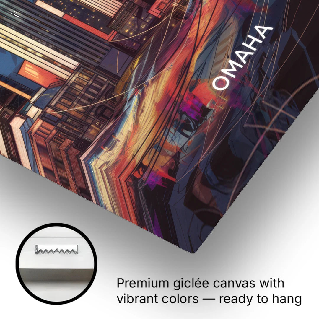 Omaha Urban Aesthetic - Canvas Wall Art - Gallery Wrap Corner