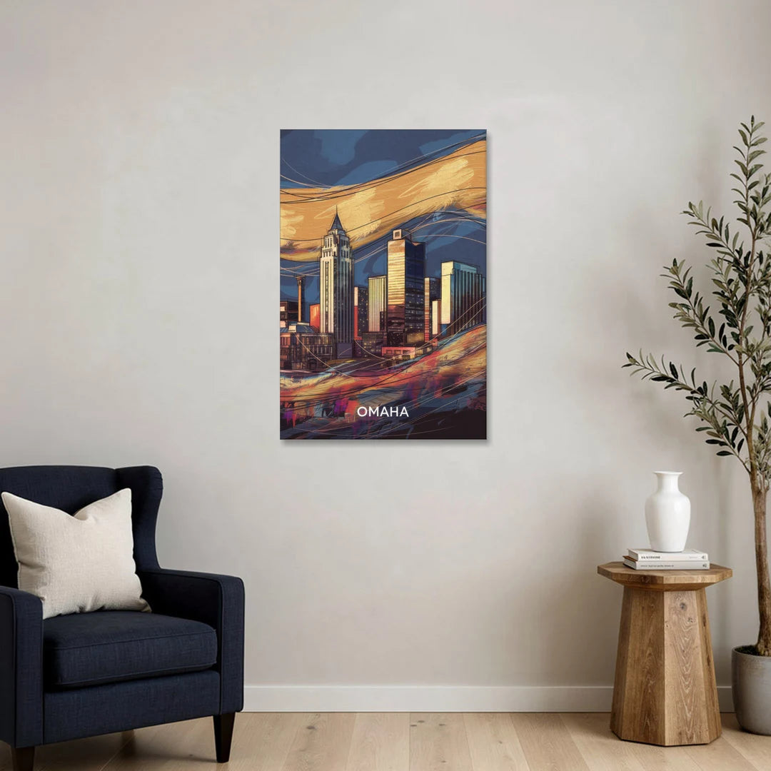 Omaha Urban Aesthetic - Canvas Wall Art - Sofa - 24x36
