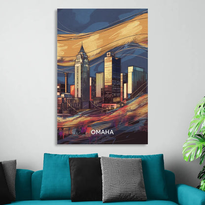 Omaha Urban Aesthetic Living Room - Canvas Wall Art