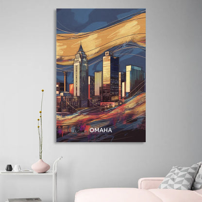 Omaha Urban Aesthetic Sitting Room - Canvas Wall Art