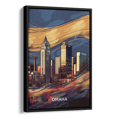 Omaha Urban Aesthetic Side - Black Canvas Wall Art