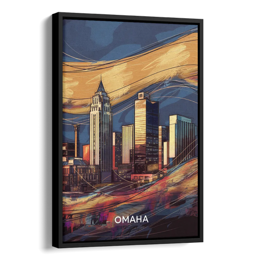 Omaha Urban Aesthetic Side - Black Canvas Wall Art