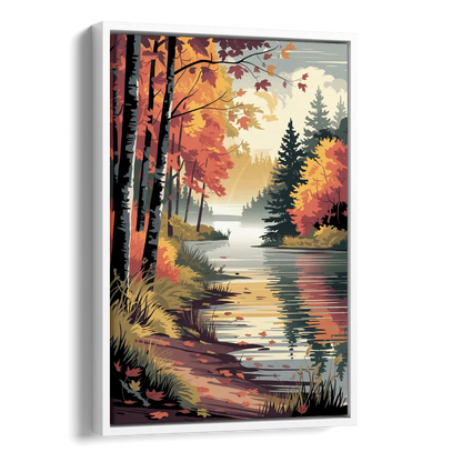 Ontario Autumn Colors Side - White Canvas Wall Art